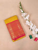 Gold Pure Kanchipuram Silk Saree with Floral Jacquard Design on the Body with Zari Border - Diadem