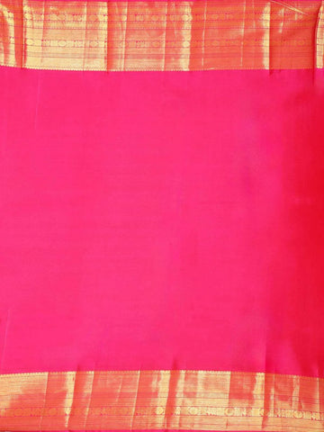 Gold Pure Kanchipuram Silk Saree with Floral Jacquard Design on the Body with Zari Border - Diadem