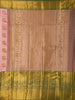 Light Pink Pure Kanchipuram Bridal Silk Saree with Floral Motif on the body and Contrast Zari Border - Diadem