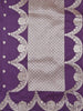 Violet Semi Banarasi Saree with Floral Designs on the body and Zari Border - Diadem