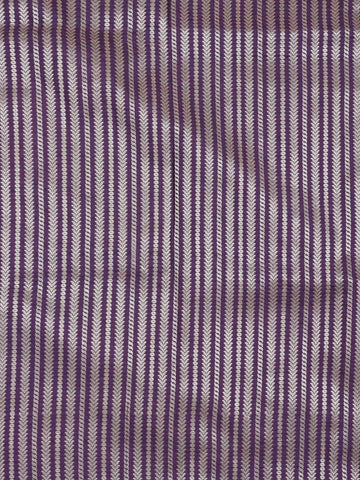 Violet Semi Banarasi Saree with Floral Designs on the body and Zari Border - Diadem