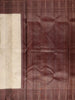 White Pure Kanchipuram Bridal Silk Saree with Leaf and Vines Motif on the Body with Korvai Border - Diadem