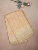 Light Yellow Organza Saree with Floral Designs on the body and Zari Border - Diadem