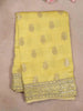 Light Yellow Organza Saree with Floral Designs on the Body and Paired with Designer Blouse - Diadem