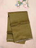 Olive Green Organza Saree with Floral Designs on the Body and Embroidered Border Paired with Blouse - Diadem