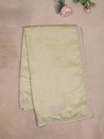 Pista Green Organza Saree with Designs on the Body and Paired with Designer Blouse - Diadem