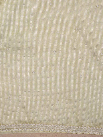 Pista Green Organza Saree with Designs on the Body and Paired with Designer Blouse - Diadem