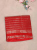Red Organza Saree with Stripes on the body and Paired with Designer Blouse - Diadem