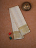 White Pure Kanchipuram Bridal Silk Saree with Zari Butta on the Body with Designed Border - Diadem