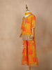 Mustard Yellow Georgette Sharara Suit with Floral Prints and Embroidery, paired with Dupatta - Diadem