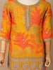 Mustard Yellow Georgette Sharara Suit with Floral Prints and Embroidery, paired with Dupatta - Diadem
