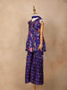 Ink Blue Georgette Sharara Suit Adorned with Floral Prints and Embroideries, paired with Dupatta - Diadem
