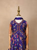 Ink Blue Georgette Sharara Suit Adorned with Floral Prints and Embroideries, paired with Dupatta - Diadem