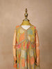 Mustard Yellow Georgette Sharara Suit with Floral Prints, paired with Dupatta - Diadem