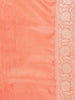 Peach Banarasi Saree with Flower Motif on the Body with Zari Border - Diadem
