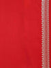 Red Banarasi Silk Saree with Paisley Design on the Body with Zari Border - Diadem