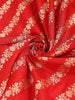 Red BAnarasi Saree with Floral Design on the Body with Zari Border - Diadem