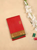 Red Pure Kanchipuram Bridal Silk Saree with Peacock Motif on the Body with Zari Border - Diadem