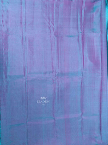 Purple Pure Kanchipuram Bridal Silk Saree with Stripes Design on the Body with Zari Border - Diadem