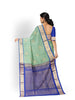 Teal Green Silk Saree with Floral Motif on the Body and Zari Border - Diadem
