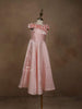 Light Peach Organza Gown Adorned with 3D Flowers - Diadem