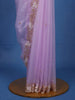 Lilac Embroidery Designed Net Saree - Diadem