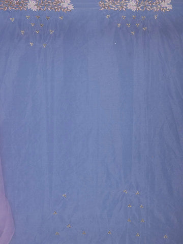 Lilac Embroidery Designed Net Saree - Diadem