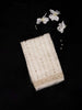 White Organza Bridal Saree with Sequins and Stripes Design on the Body with Design Border - Diadem