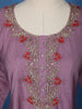 Light Purple Floral Designed Cotton Anarkali Salwar Suit - Diadem