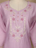 Lavender Floral Embroidered Silk Cotton Salwar Suit - Diadem