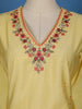 Yellow Floral Embroidered Silk Cotton Salwar Suit - Diadem