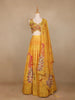 Yellow Floral Printed Semi Silk Bridesmaid Lehenga - Diadem