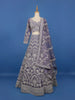 Lavender Floral Embroidered Net Bridal Lehenga - Diadem