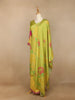 Lemon Green Floral Design Semi Silk Salwar Palazzo Suit - Diadem