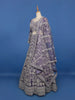 Lavender Floral Embroidered Net Bridal Lehenga - Diadem