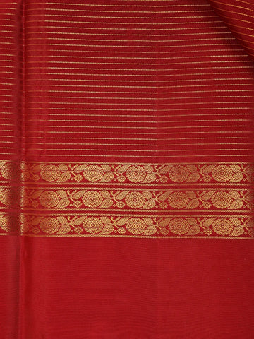 Maroon Checkered Woven Pure Kanchipuram Silk Saree - Diadem