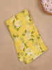 Yellow Floral Printed Georgette Saree With Matching Blouse - Diadem