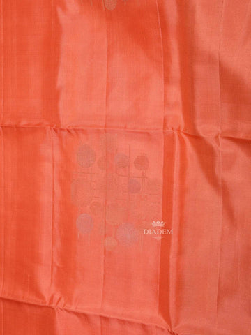 Orange Soft Silk Saree with Zari Butta Design on the Body with Contrast Border - Diadem