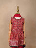 Red Georgette Sharara Suit Adorned with Floral Prints and Embroideries, paired with Dupatta - Diadem