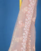 Light Pink Floral Embroidery Designed Net Saree - Diadem