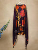 Dark Blue Crepe Straight Cut Salwar Suit Adorned with Flower prints, Paired with Dupatta - Diadem