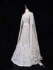 White Net Wedding Bridal Lehenga with Sequins Glitter Design - Diadem