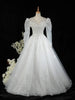 White Net Gown with Sequins, Beads and Embroidery - Diadem