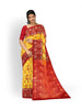 Yellow Art Silk Saree with Floral Motif on the Body and Contrast Zari Border - Diadem