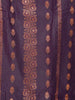 Wine Art Silk Saree with Paisley Design on the Body with Contrast Zari Border - Diadem