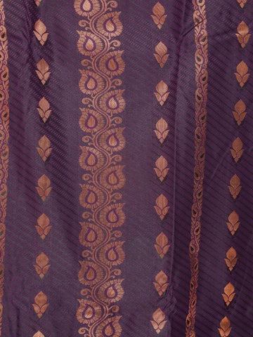 Wine Art Silk Saree with Paisley Design on the Body with Contrast Zari Border - Diadem