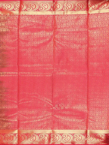 Wine Art Silk Saree with Paisley Design on the Body with Contrast Zari Border - Diadem