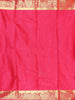 Wine Art Silk Saree with Paisley Design on the Body with Contrast Zari Border - Diadem