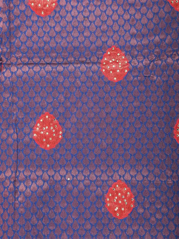 Blue Art Silk Saree with Flower and Diamond Patterns on the Body with Designed Border - Diadem