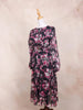 Black Cotton Frock Top with Flower Prints - Diadem